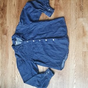 (M) Authentic Rockies Jeanswear Denim Button Down Top Bell Sleeves Rodeo Western